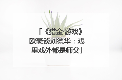 《猎金·游戏》欧豪谈刘德华：戏里戏外都是师父