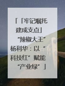「牢记嘱托 建成支点」“辣椒大王”杨利华：以“科技红”赋能“产业绿”