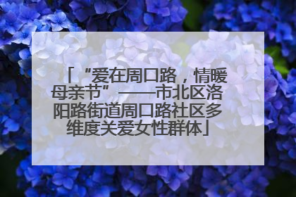 “爱在周口路，情暖母亲节”——市北区洛阳路街道周口路社区多维度关爱女性群体