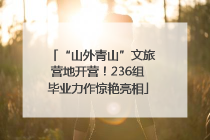 “山外青山”文旅营地开营！236组毕业力作惊艳亮相