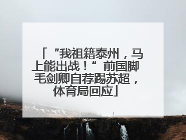 “我祖籍泰州，马上能出战！”前国脚毛剑卿自荐踢苏超，体育局回应