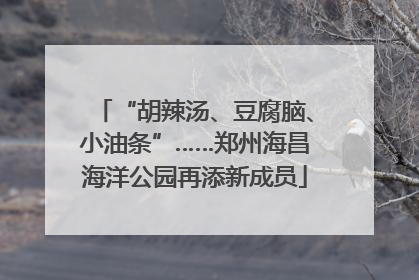 “胡辣汤、豆腐脑、小油条”……郑州海昌海洋公园再添新成员