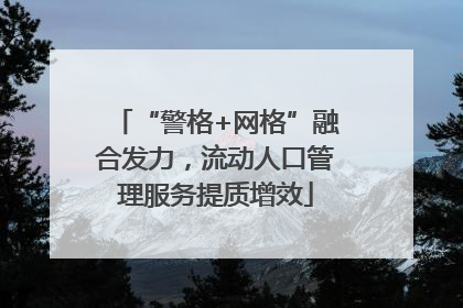 “警格+网格”融合发力，流动人口管理服务提质增效