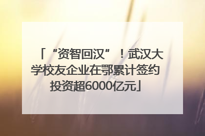 “资智回汉”！武汉大学校友企业在鄂累计签约投资超6000亿元