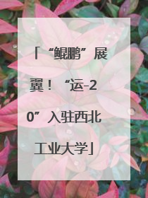 “鲲鹏”展翼！“运-20”入驻西北工业大学