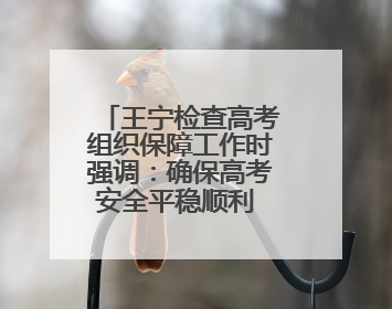 王宁检查高考组织保障工作时强调：确保高考安全平稳顺利 让广大考生更好圆梦未来