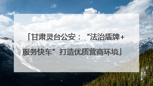 甘肃灵台公安：“法治盾牌+服务快车”打造优质营商环境