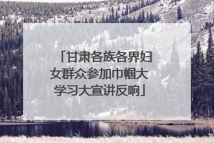 甘肃各族各界妇女群众参加巾帼大学习大宣讲反响