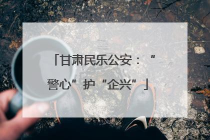 甘肃民乐公安：“警心”护“企兴”