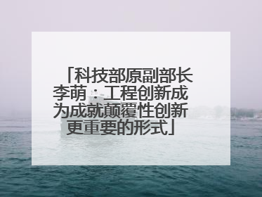 科技部原副部长李萌：工程创新成为成就颠覆性创新更重要的形式