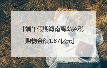 端午假期海南离岛免税购物金额1.87亿元