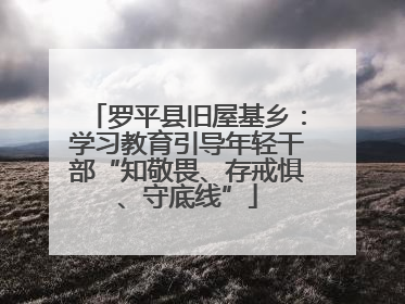 罗平县旧屋基乡：学习教育引导年轻干部“知敬畏、存戒惧、守底线”