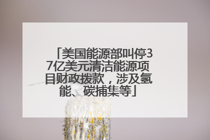 美国能源部叫停37亿美元清洁能源项目财政拨款，涉及氢能、碳捕集等