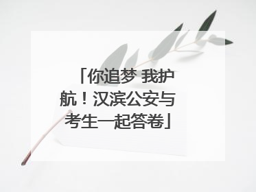 你追梦 我护航！汉滨公安与考生一起答卷
