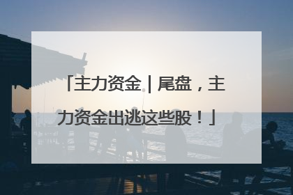 主力资金｜尾盘，主力资金出逃这些股！