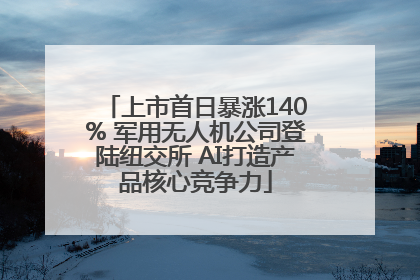 上市首日暴涨140% 军用无人机公司登陆纽交所 AI打造产品核心竞争力
