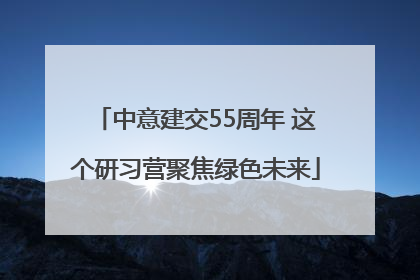 中意建交55周年 这个研习营聚焦绿色未来
