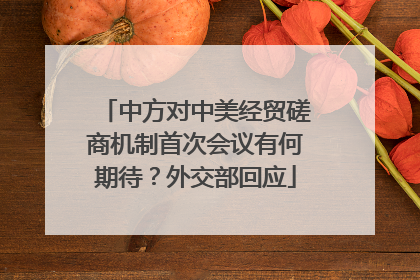 中方对中美经贸磋商机制首次会议有何期待？外交部回应