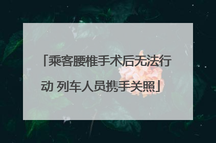乘客腰椎手术后无法行动 列车人员携手关照