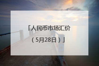 人民币市场汇价（5月28日）