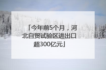 今年前5个月，河北自贸试验区进出口超300亿元