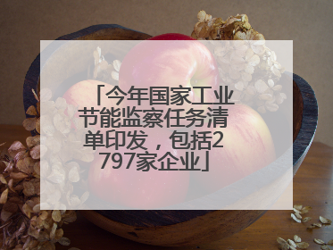 今年国家工业节能监察任务清单印发，包括2797家企业