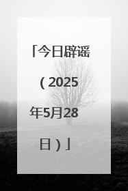 今日辟谣（2025年5月28日）