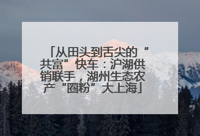 从田头到舌尖的“共富”快车：沪湖供销联手，湖州生态农产“圈粉”大上海