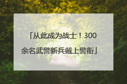 从此成为战士！300余名武警新兵戴上警衔