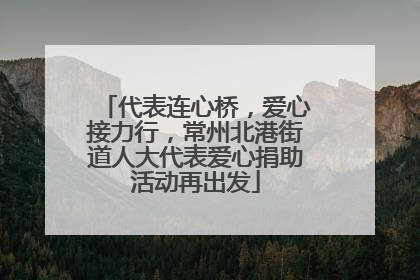 代表连心桥，爱心接力行，常州北港街道人大代表爱心捐助活动再出发