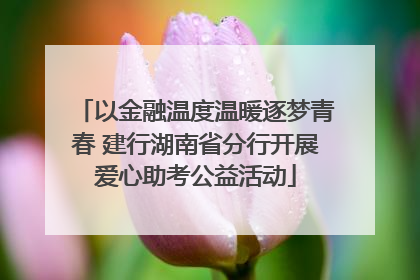以金融温度温暖逐梦青春 建行湖南省分行开展爱心助考公益活动