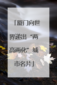 厦门向世界递出“两高两化”城市名片