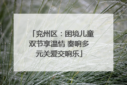 兖州区：困境儿童双节享温情 奏响多元关爱交响乐