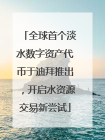 全球首个淡水数字资产代币于迪拜推出，开启水资源交易新尝试