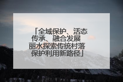 全域保护、活态传承、融合发展 丽水探索传统村落保护利用新路径