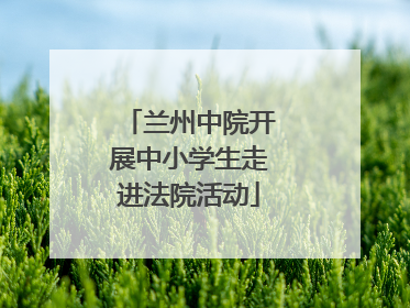 兰州中院开展中小学生走进法院活动