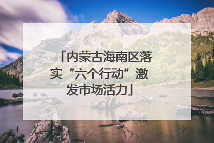 内蒙古海南区落实“六个行动”激发市场活力