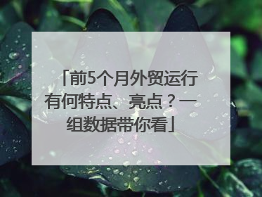 前5个月外贸运行有何特点、亮点？一组数据带你看