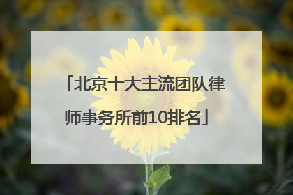 北京十大主流团队律师事务所前10排名