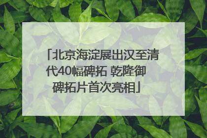 北京海淀展出汉至清代40幅碑拓 乾隆御碑拓片首次亮相
