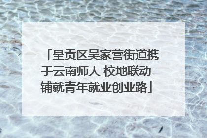 呈贡区吴家营街道携手云南师大 校地联动铺就青年就业创业路