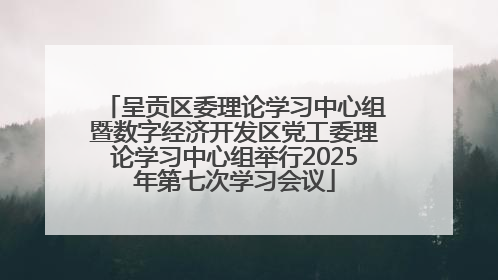 呈贡区委理论学习中心组暨数字经济开发区党工委理论学习中心组举行2025年第七次学习会议