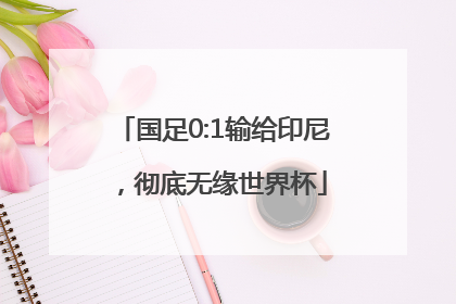国足0:1输给印尼，彻底无缘世界杯