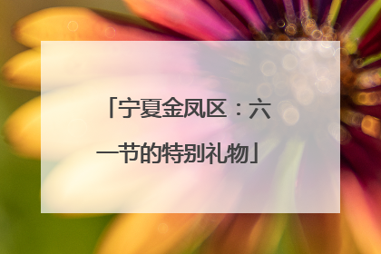 宁夏金凤区：六一节的特别礼物
