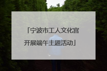 宁波市工人文化宫开展端午主题活动