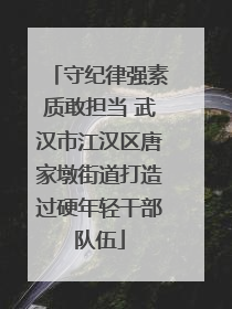 守纪律强素质敢担当 武汉市江汉区唐家墩街道打造过硬年轻干部队伍