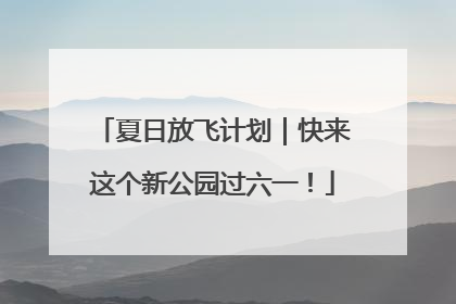 夏日放飞计划｜快来这个新公园过六一！
