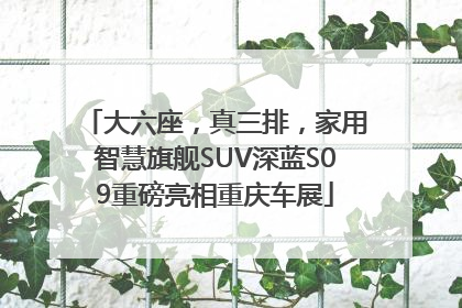 大六座，真三排，家用智慧旗舰SUV深蓝S09重磅亮相重庆车展