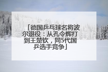 德国乒乓球名将波尔退役：从孔令辉打到王楚钦，同5代国乒选手竞争
