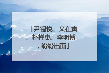 尹锡悦、文在寅、朴槿惠、李明博，纷纷出面